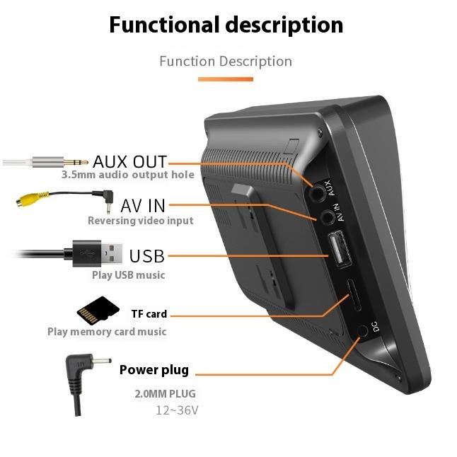 7-inch Draagbare Auto Bluetooth MP5 Speler, High-definition Groot Scherm Draadloze Carplay Autonavigatie