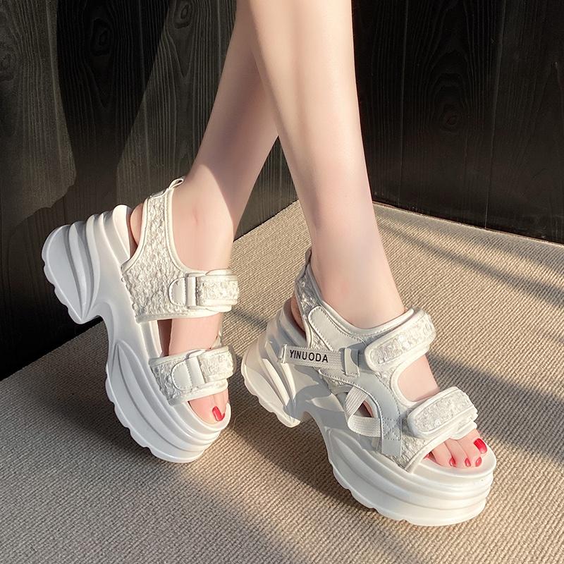 Women's Roman Sandals with Astronomical Optical Shoes, Casual and Comfortable Thick Sole Height Increase, Summer, 2025