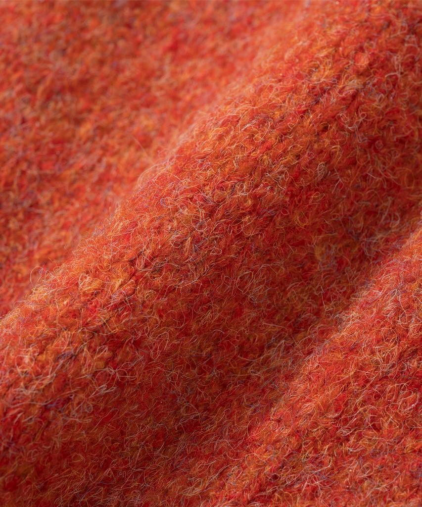KNITTED (Unisex) Boucle Raglan Crop Round Knit Orange