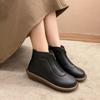 Fashion High Quality Waterproof and Anti-slip Winter Leather Boots 2024 New Front Zipper Design Fashionable Women's Boots Botas De Mujer