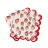 1Set/60pcs red strawberry print trimmed cocktail tissue, bar party paper, perfect for parties, birthdays and special occasions