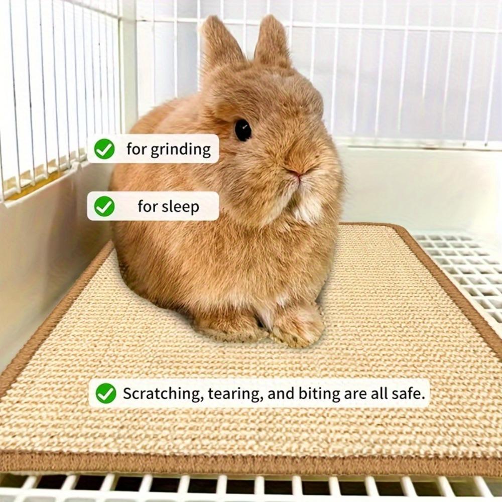 Rabbit Chew & Scratch Mat - Natural Fiber Anti-Slip Pad | Cage Bedding & Teeth Care | Small Pet Sleep & Play