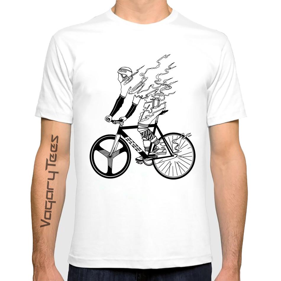 Worn Out Bike Men's T-shirts Skeleton Bicycle Short Sleeve Creative Cycling Art Tshirts Fashion Skull Desgin Top Streetwear Tees