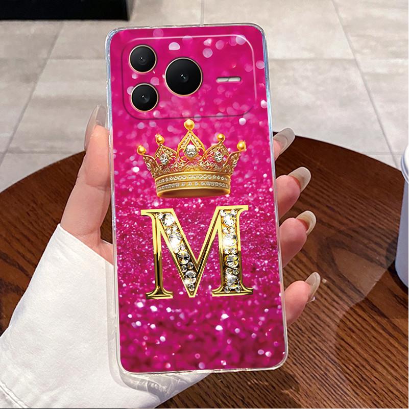 Crystal Diamond Letter Crown Couple Phone Case For Honor Power2 Transparent TPU Shockproof Soft Casing For Honor Power2 Shell