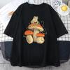 Cottagecore Estetik Svamp Dark Academia Groda Rolig T-shirt Män Casual Oversize Bomull Kortärmad Street Hip Hop T-shirts