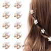 4Pcs Hair Pins Camellia Flower Shape Mini Gripper Side Bang Small Hair Claw Commuting Dating Dinner Hair
