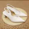 High Heeled Shoes for Women's In The Summer of 2026 Simple Solid Color Back Hollow Shallow Mouth Pointed Toe Thick Heel Sandals