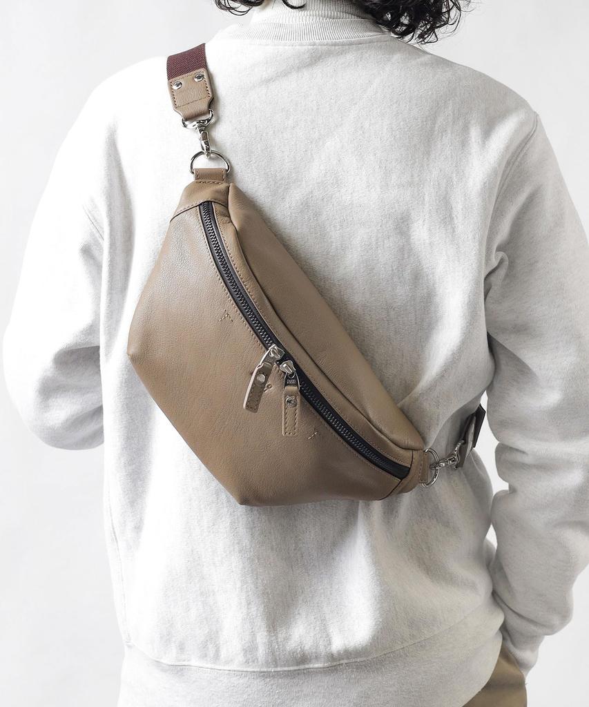 Takeo Kikuchi Men's Flap Shoulder Bag, Taupe