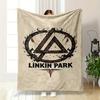Linkin Park Logo Art Printed Flannel Blanket for Bedroom, Living Room, Sofa, and Nap