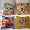 Cartoon The Flintstones Cushion Cover Short Plush Cushion Cover Double Sided Print Washable Sofa Pillowcase Home Decor Gift