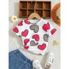 Sommer Rundhals Kurzarm T-Shirt für Mädchen Modisch Sorgfältig Weihnachts-Stil Bedruckt Lockeres Oberteil