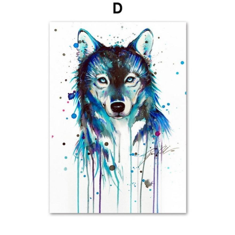 Peinture sur toile abstraite nordique avec animaux, affiche imprimée, images murales pour la décoration de la maison et du salon