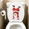 Inverted Funny Santa Claus Bathroom Decoration for Toilet Stickers