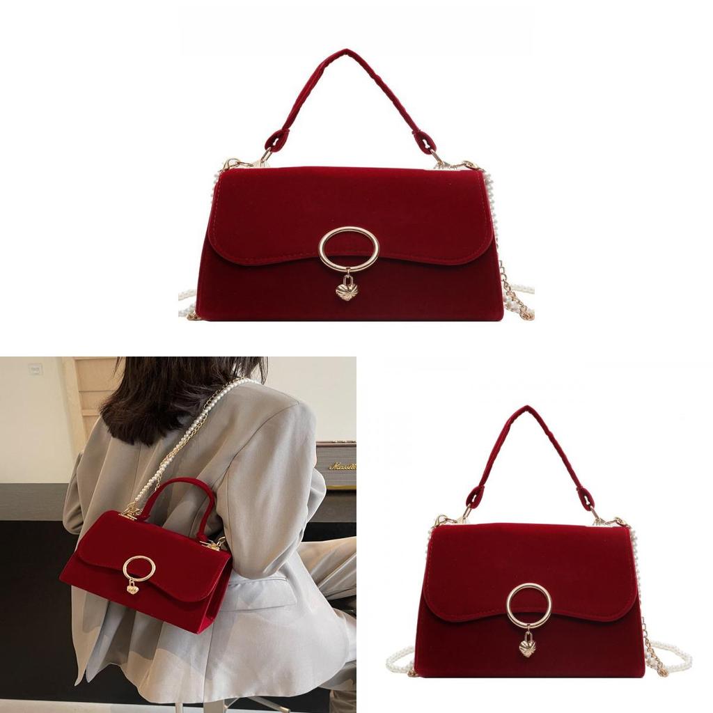 Velvet Bridal Clutch Bag With Stitching For Wedding And Special Occasions
