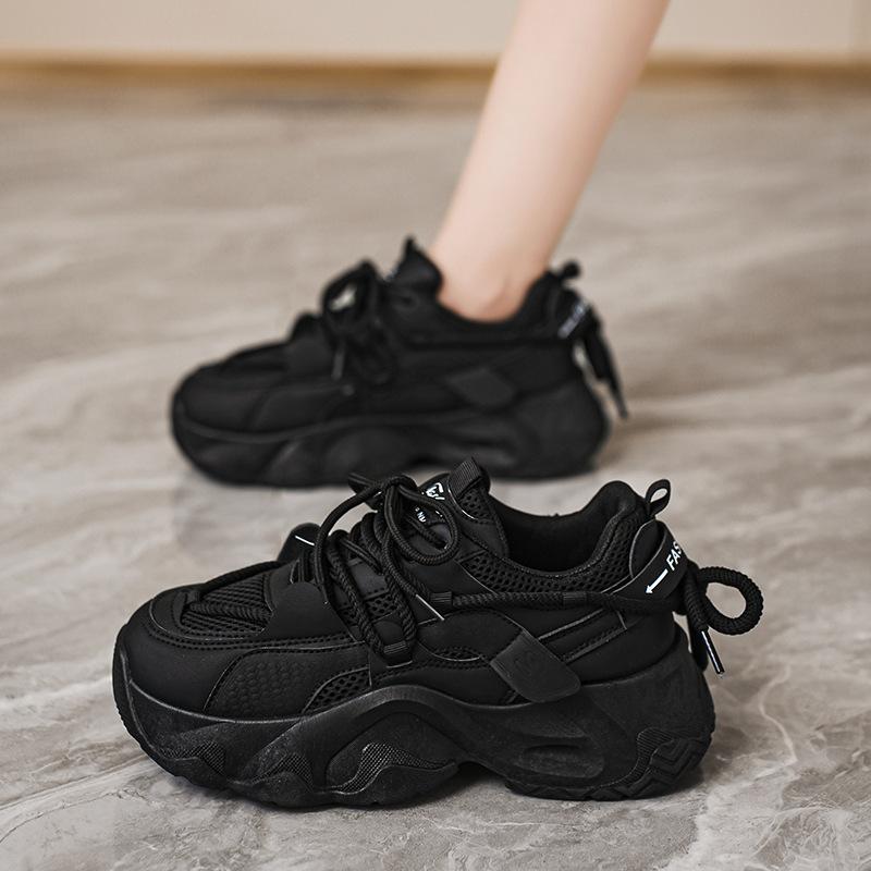 Dad Shoes for Women In Autumn New Breathable Mesh Shoes for Women Korean Versatile Height-enhancing Casual Sports Shoes Trend