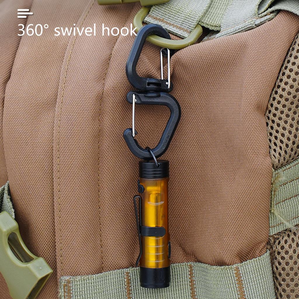 360 Rotating Double Carabiner Outdoor Swivel Clip Portable S Chain Hook Camping Double Hooks Backpack Keychain Carabiner