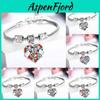 Bracciale Regalo Cuore d'Amore Intarsiato con Strass Colorati per Membri della Famiglia