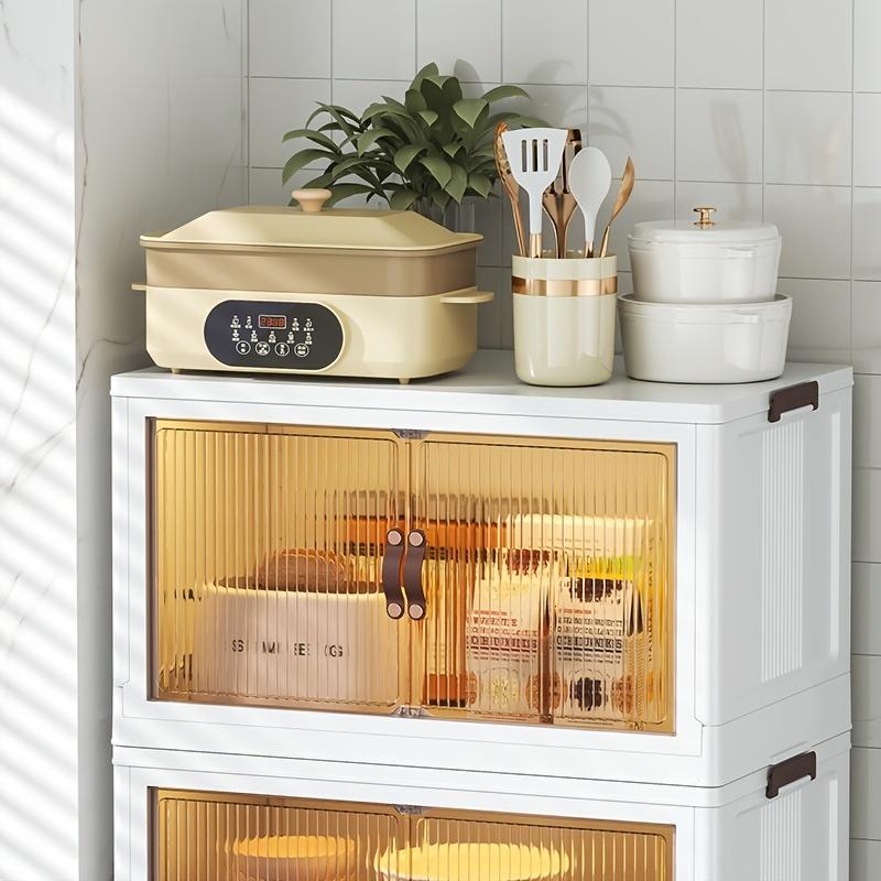 Contenitore portaoggetti pieghevole trasparente da 1 pezzo con coperchi e puleggia - Organizzatore portatile a 1/2/3 strati per un facile accesso e una comoda conservazione