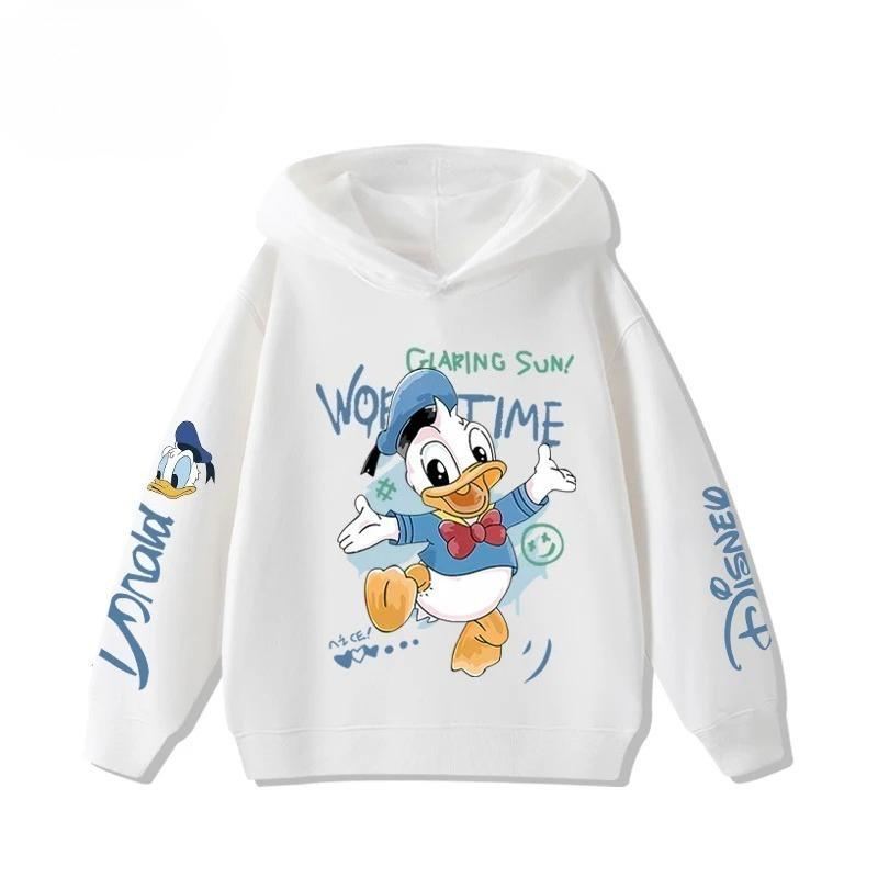 Children's Donald Duck Cartoon Printed Sportswear for Autumn and Winter, Warm and Casual, Fashionable and Cute Sports Hoodie