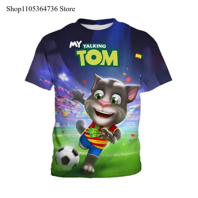 2026 My Talking Tom Children's 3D Printed Short Sleeved T-shirt, Boys' Fashion Clothing, Daily Casual Comfortable Top