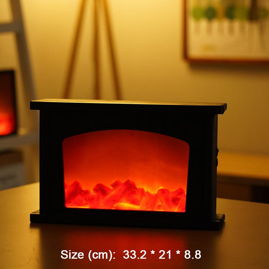 LED Simulation Flame Lamp Nordic Style Decorative Fireplace Lamp Creative Home Crafts Atmosphere Night Light
