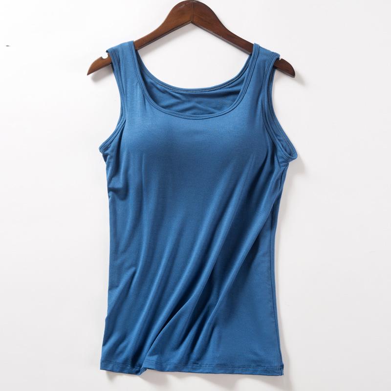 Modal with Chest Pad, Suspender, Upgraded Cup All-in-one Large Size Yoga Bottoming Shirt, Women's Vest.