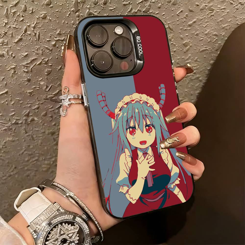 D-Dragon Maid Tohru Ilulu  Phone Case For iPhone 17,16,15,14,13,12,11 Plus,Pro Max,XS,Colorful Silver Phone Case Funda Cover