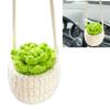 Mini Macrame Suport Plantă Oglindă Retrovizoare Mașină Farmec Floare Decorațiuni Plantă Agățată Artificială Mașină Suculentă Cadouri