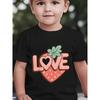 European Sizes Boys' Short Sleeve Summer New Arrival Cute Strawberry and Heart Print Cartoon Baby Short Sleeve Top Fashion Casual T-Shirt
