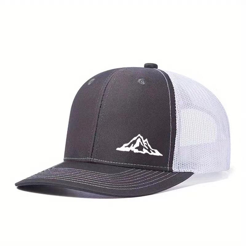 Creative Mountain View Trucker Hat: Curved, Quick-Dry Mesh Cap for Men