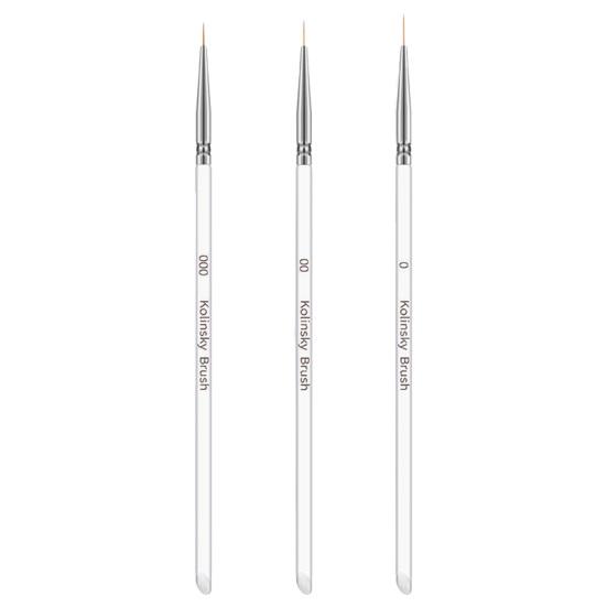 3 Pcs/Set Nail Art Brushes Fine Liner Brush Anti-slip Handle Soft Bristle Portable Lightweight Nail Art Striping Brushes Thin Line Nail Brush Detail