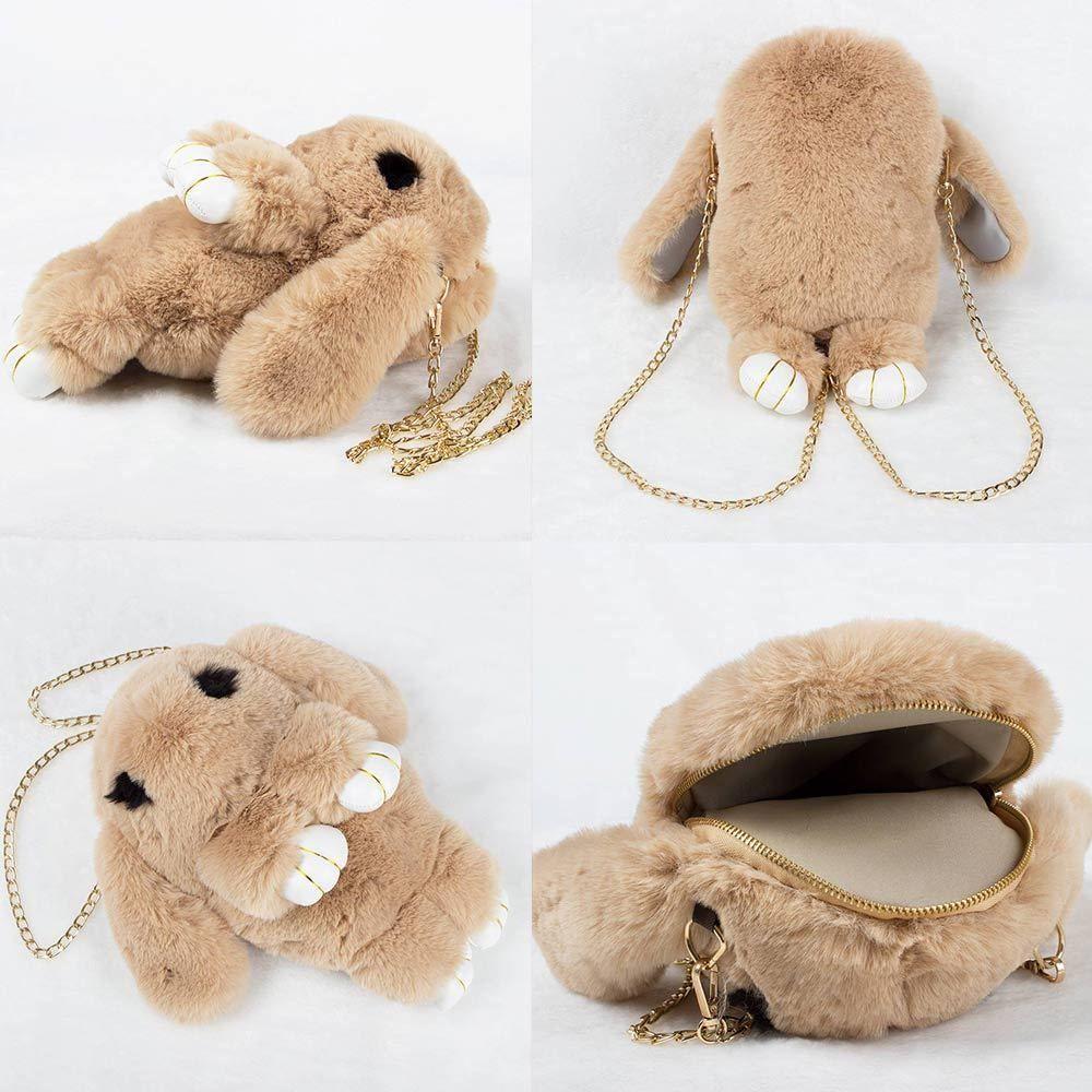 Premium Faux Fur Rabbit Purse Tote Bunny Backpack For Stylish Travel