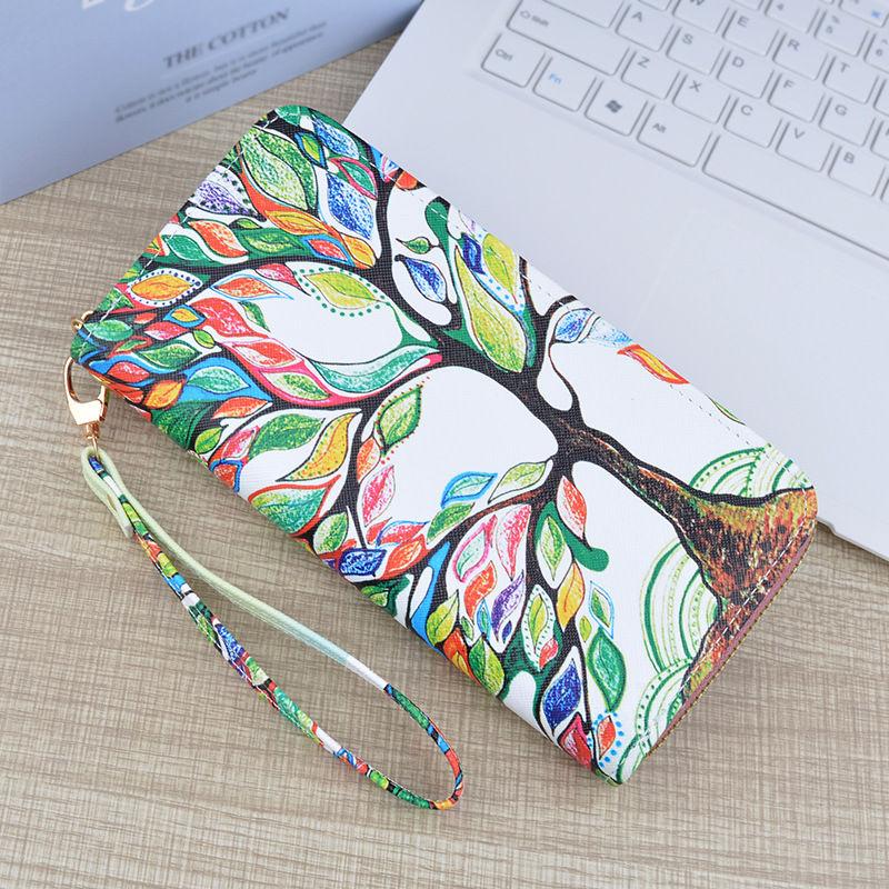 Fashion Pattern Long Wallets for Women Ladies PU Leather Zipper Handbags Phone Bags Purse Wallet GZW
