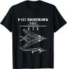 F-117 Stealth Aircraft Nighthawk Schematic Military Jet F117 T-Shirt Short Sleeve Casual Cotton O-Neck Men Shirts