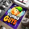 Stumble Guys Frenzy Teppich für Wohnzimmer Schlafzimmer Zuhause Sofadekoration, rutschfeste Bodenmatte für Kinder zum Spielen