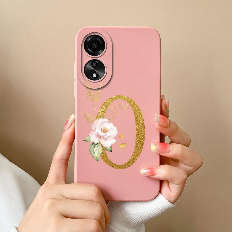 Case For Oppo Reno 6 7 8 Pro+ Lite 8T 10 Pro Cover Fashion Shockproof Flower Letters Phone Bags Matte Soft Liquid Silicone Couple Case For Oppo Bumper