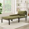 Canapé-lit pliable 2 en 1 avec fonction couchage et ports USB/TypeC, Fauteuil individuel extensible avec coussin, Lit d'appoint peu encombrant - Vert