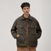 Trendy Brand American Retro Heavy Casual Denim Jacket Men'S Loose Multi-Pocket Tough Guy Tooling Lapel Jacket