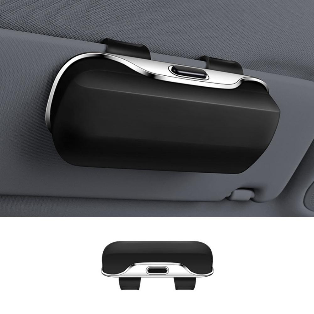 Press Switch Car Glasses Box Shock-proof Eyeglass Case Universal Car Sunglasses Holder Handle