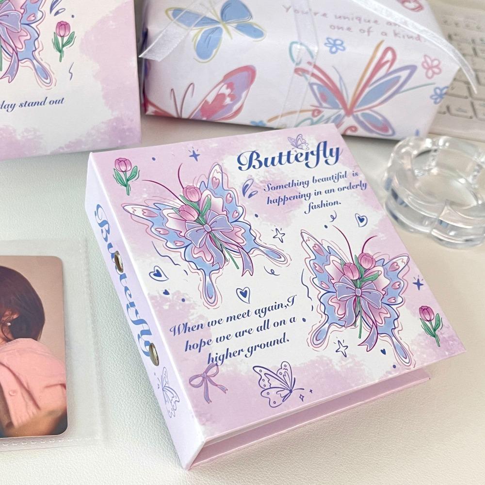Durable Butterfly/Puppy Design Photo Album Loose-leaf 3-inch Size 3-inch K-pop Idol Photo Binder Photocard Holder Fan Meeting