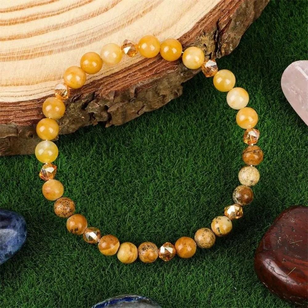 Natural Stone Citrine Natural Stone Bracelet Handcrafted Beaded Bracelet for Meditation Practice
