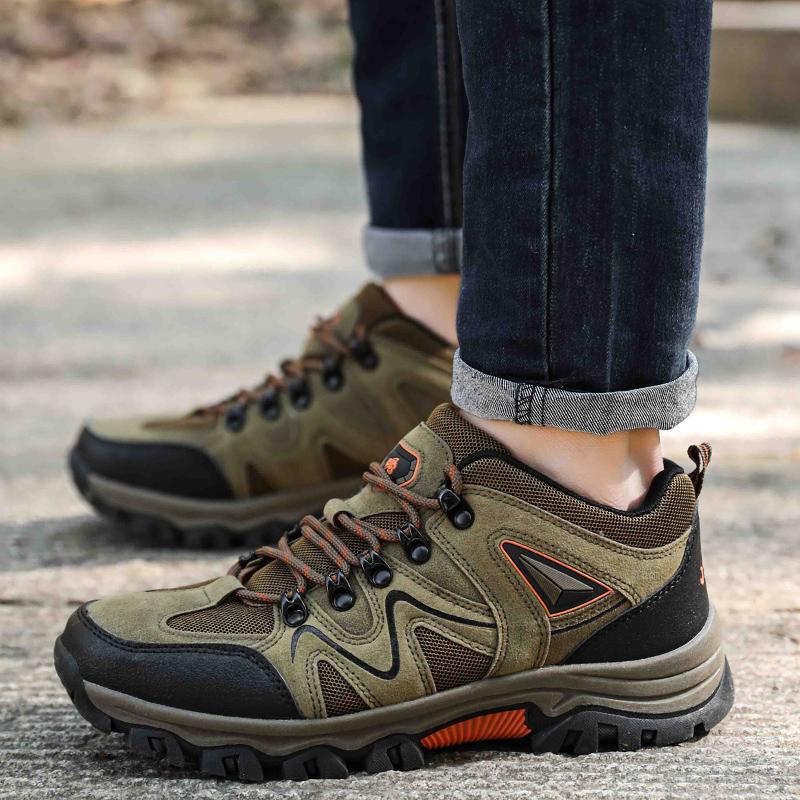 Men's Casual Sports Shoes Outdoor Hiking Large Size Anti-slip Wear Mountain Travel Shoes Flat Comfortable Fashion Men's Shoes