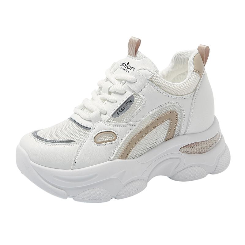 fashion Women's Mix Color Chunky Sneakers Fashion Thick Sole Non Slip Walking Shoes for Women Casual Breathable Platform Sneakers Female