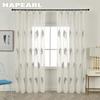 1PC NAPEARL 10%-20% Shading White Transparent Floral Embroidered Grey Leaves Tulle Sheer Voile Curtain for Living Room Bedroom