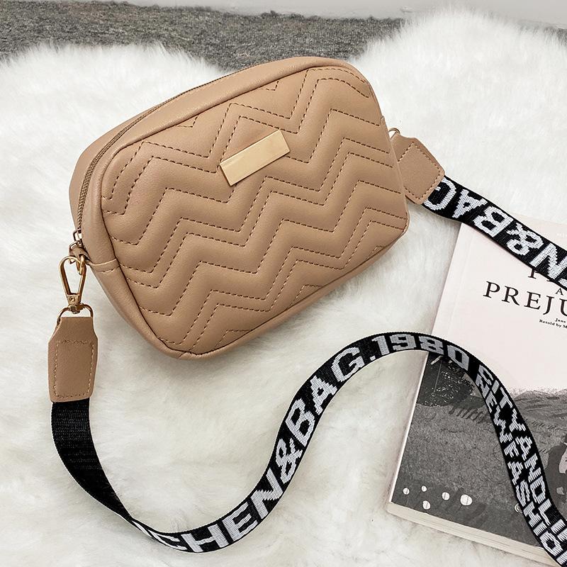 Printed Shoulder Strap Crossbody Small Square Bag Ladies Bags Bag Women's Korean Version Wave Pattern Embroidered Bag
