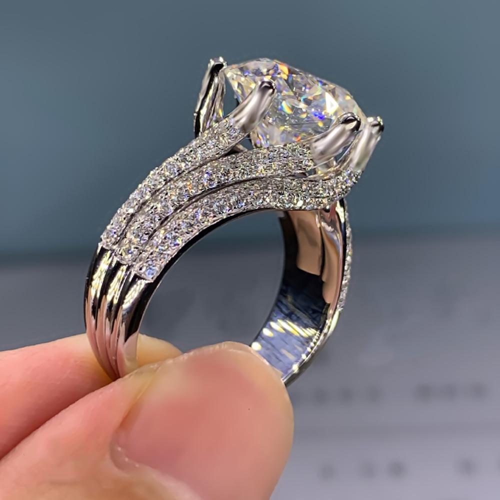 Nieuwe trendy bruiloft eeuwigheid liefde ring met briljante CZ hoogwaardige zilveren kleur damesringen jubileumfeest sieraden