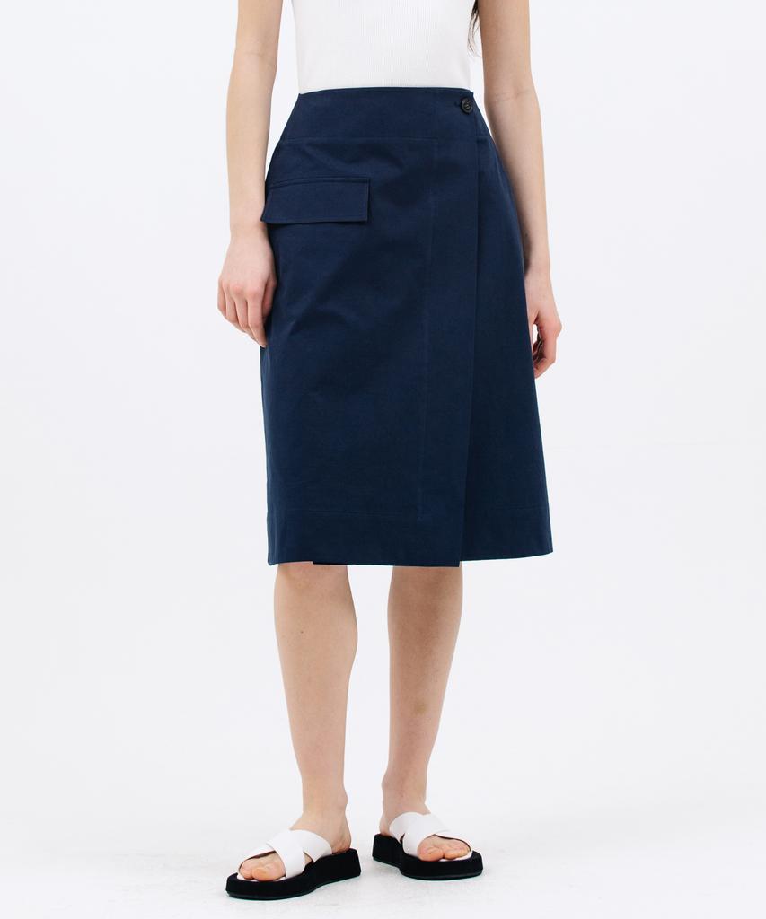 Jun By Jun K Pocket Wrap Skirt_Navy