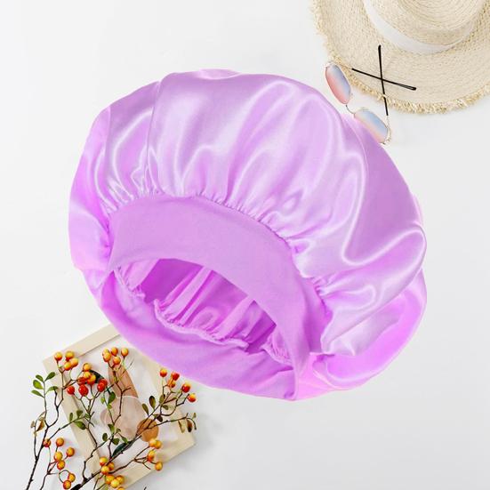 Trendy Brimless Breathable Sleeping Hat Smooth Satin Head Cover Hair Care