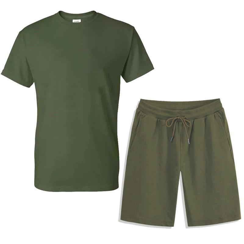 Men's Summer Sports Casual Set: T-Shirt & Shorts for Fitness & Running