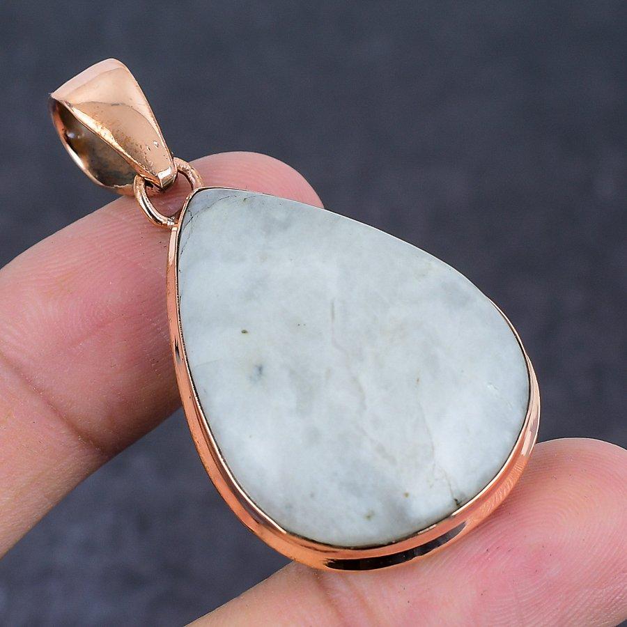 Rainbow Moonstone Ethnic Style Copper Jewelry Pendant 2.09" M6c96